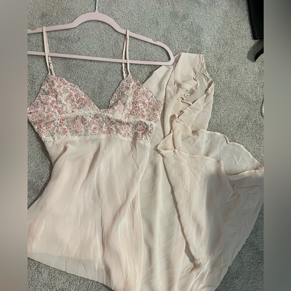 NWOT Free People Midnight Magic Maxi Slip Dress Size XS Pink Beaded - Picture 13 of 14